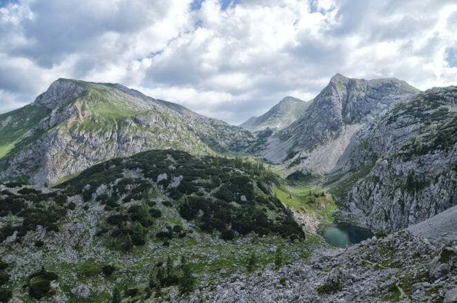 Blick vom Hochgschirr zum Seeleinsee