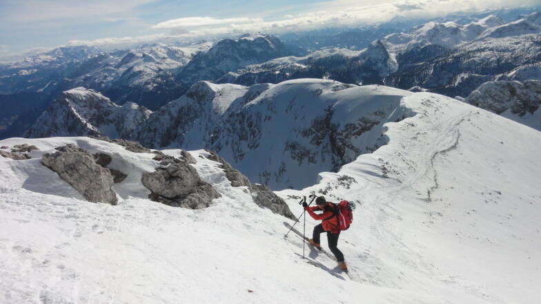 Auf den letzten Metern zum Gipfel des Hohen Göll