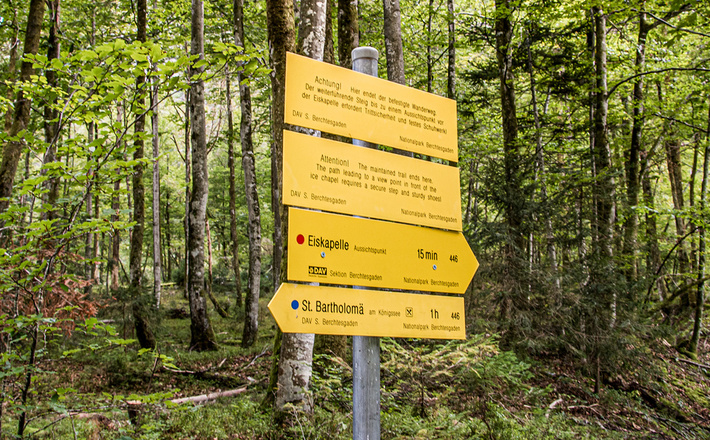 Wegweiser zur Eiskapelle