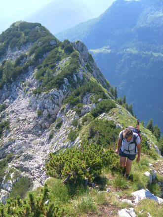am Kamm mit Blick zum Schönbachkopf