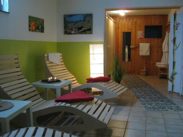 Unsere Sauna mit Ruheraum