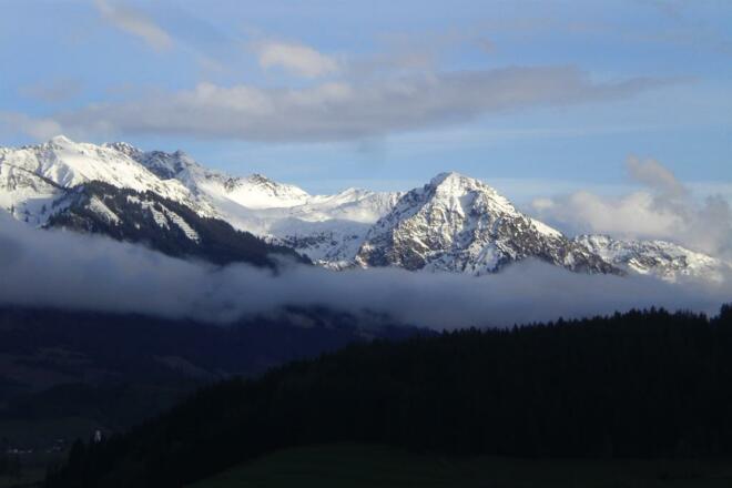 Blick auf Nebelhorn und Rubihorn