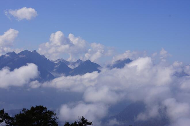 Blick zu den Tannheimer Bergen