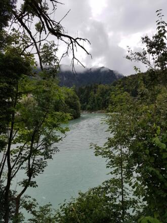Blick auf den Lech vom Faulenbachgässle