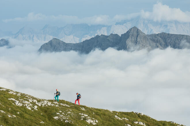 Blick von der Hochplatte auf die Zugspitze