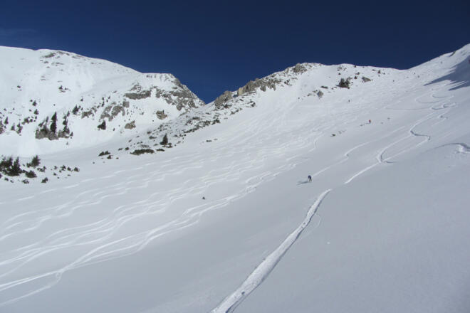 Skitour Hochblasse - Abfahrt