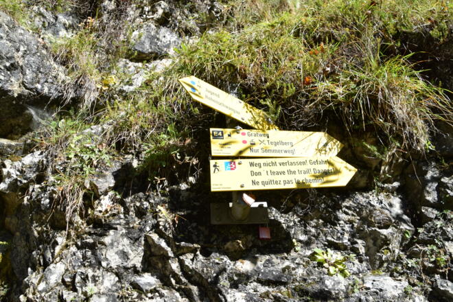 Wanderwegweisung zum Tegelberg