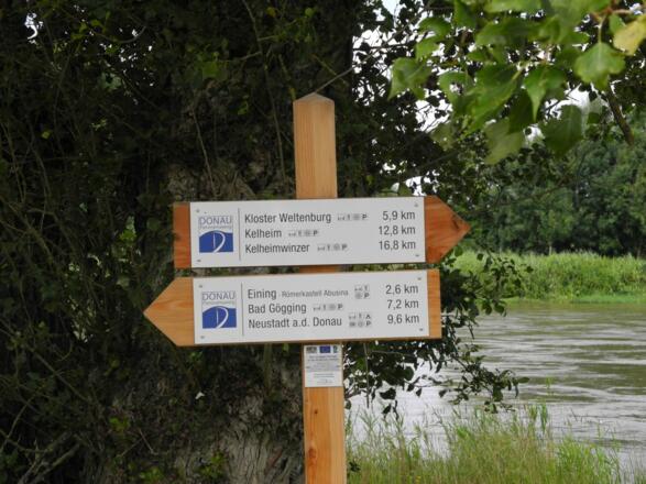Beschilderung des Donau-Panoramaweges zwischen Neustadt a. d. Donau und Kelheim
