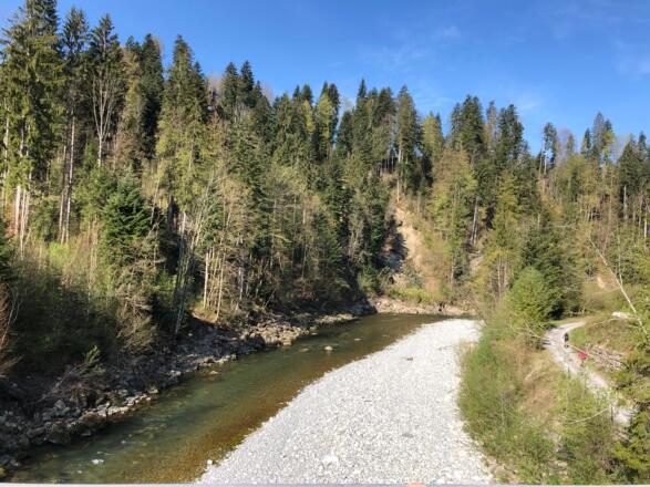 Blick von der Brücke zwischen Müselbach und Langenegg