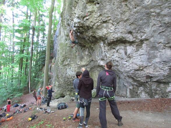 im Dach finden auch gute Kletterer eine Challange