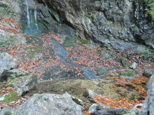 Wir kommen an einem Wasserfall vorbei.