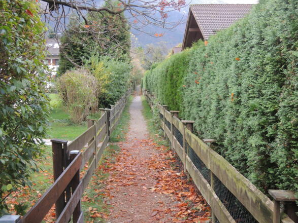 Der Pfad zwischen den Häusern