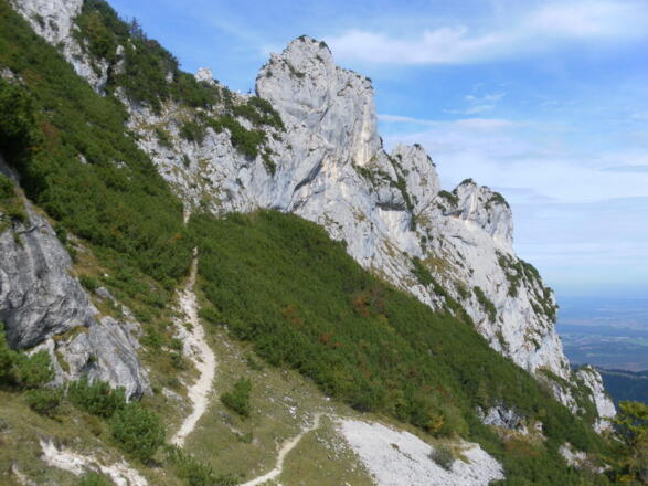 Abstieg von der Hochplattenscharte links des Äußersten Ostgipfels