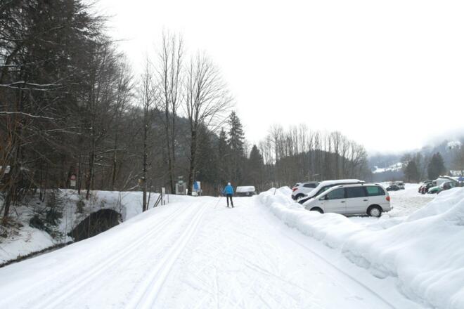 großer Geigelsteinparkplatz vor Sachrang
