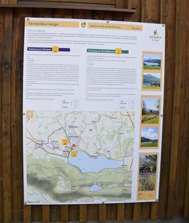 Übersichtstafel der Terrainkurwege am Strandbad Weißensee