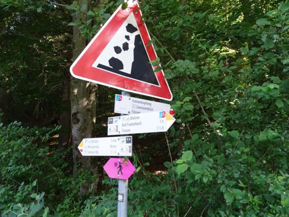 Abzweig Richtung Zwei-Seen-Blick 