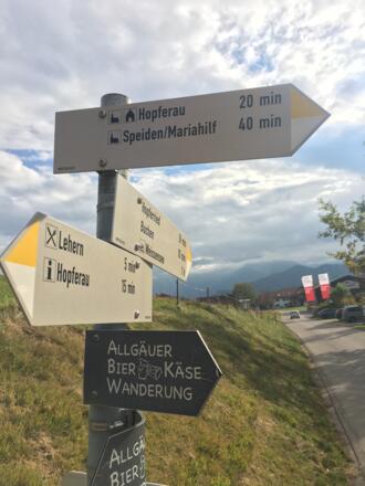 Beschilderung der Bier-Käse-Wanderung 