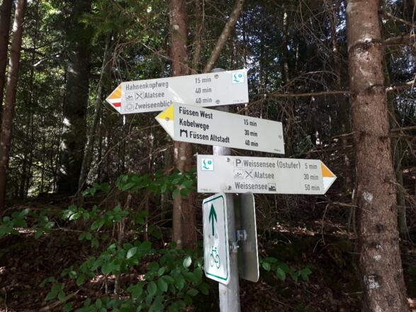 Beschilderung zum Hahnenkopfweg