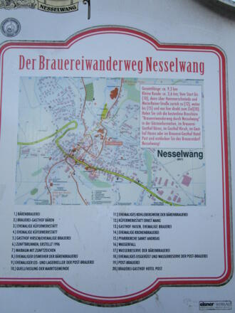 Karte zum Brauereiwanderweg Nesselwang