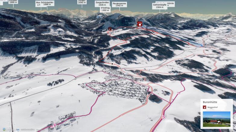 Schneeschuhwanderung in Nesselwang: Schneeschuhrunde zur Buronhütte