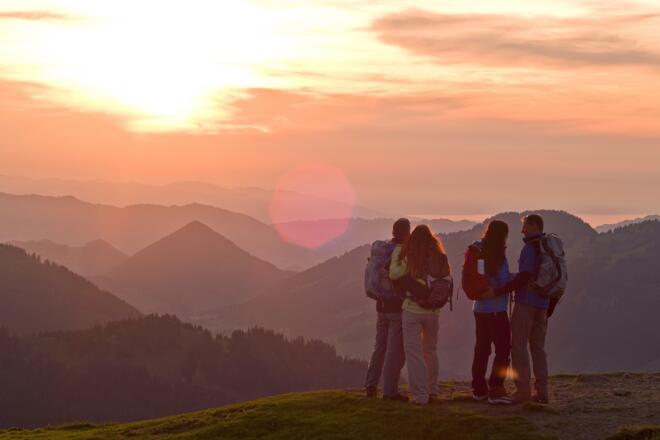 Sonnenuntergang am Riedberger Horn - Blick auf den Bodensee