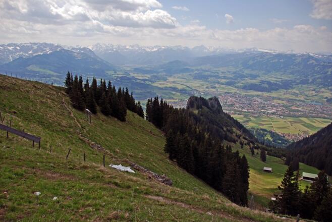 Blick zum Allgäuer Hauptkamm