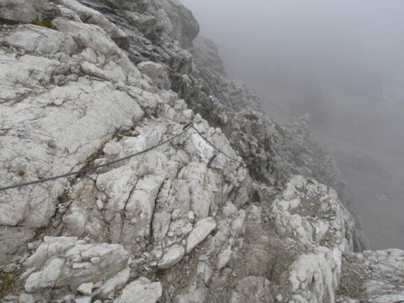 In die Nordwand der Kreuzspitze