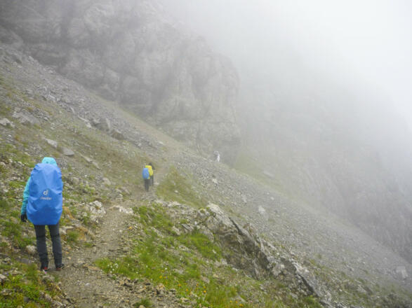 Abstieg nach der Bockkarscharte auf dem Jubiläumsweg