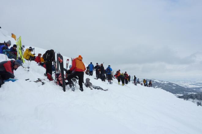 Skitourengeher Andrang am Rangiswanger Horn