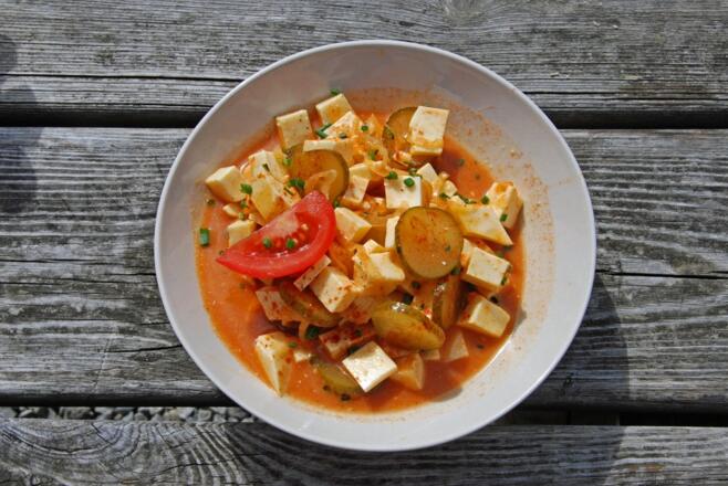 Spezialität der Alpe Gschwender Berg: Käsesalat