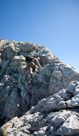 Ein Wändchen hinauf geklettert
