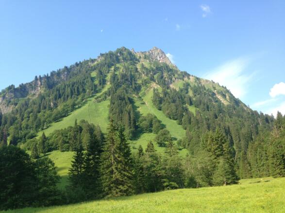 Blick vom Giebelhaus auf den Giebel