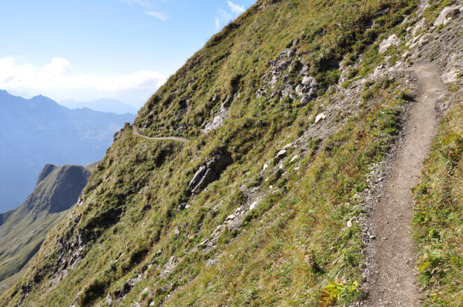 Verwitterte Mergel der Allgäu-Formation - bei Nässe heikel zu begehen!