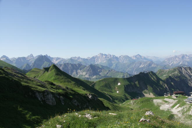 Ein Blick in die Allgäuer Bergwelt.