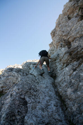 Kletterei meist gutmütig mit guten Griffmöglichkeiten