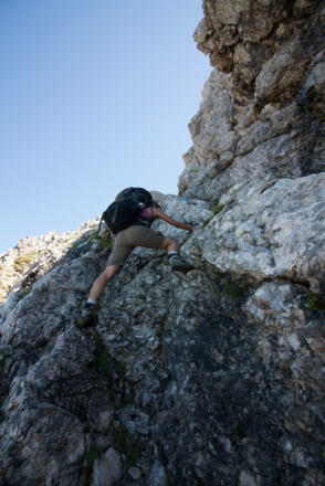 Kletterei im Südgrad des Rauhhorns