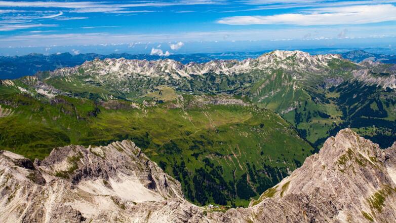 Ausblick vom Hochvogel in Richtung Norden