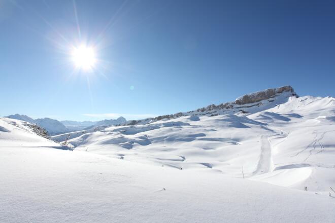 Gottesacker mit Panoramaweg und Skigebiet Ifen