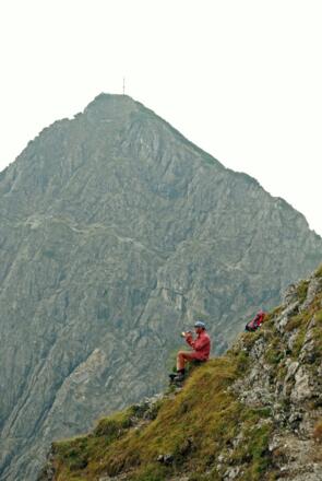 Hornbläser vor dem Gaißalphorn