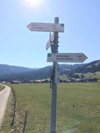 Wegweiser Richtung Fischen und Obermaiselstein