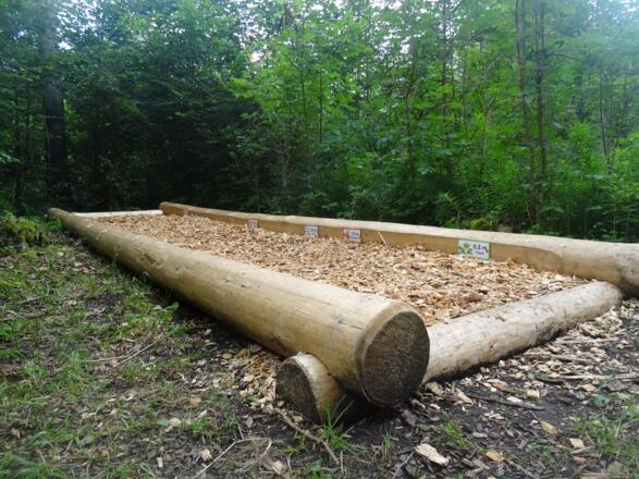 In der Sprunggrube kann man seinen Sprung mit diversen Tieren vergleichen