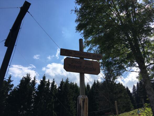 Wegweiser Alpe Zunkleiten