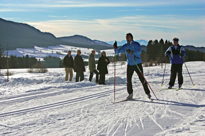 Langlauf vor der Bergkulisse in der Golfplatzrunde (1)