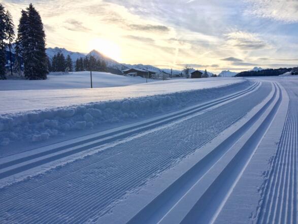 Wanderweg neben der Langlaufloipe bei Untermühlegg