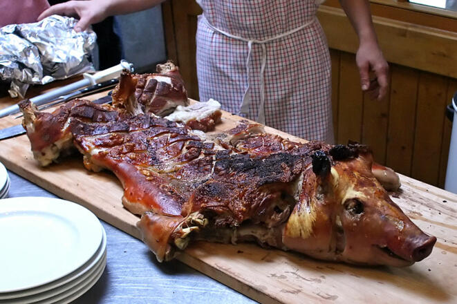 Spanferkel im Hohe Wart Haus