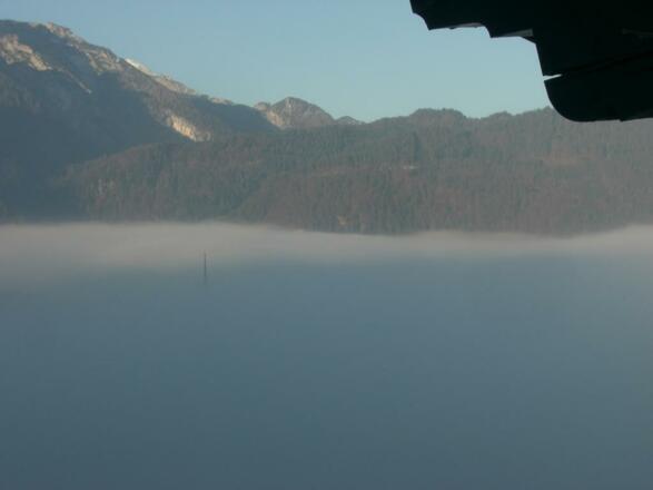 Blick auf Abtenau im Spätherbst Siehe Kirchturm