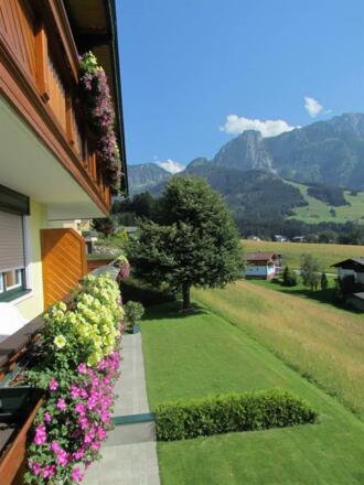 Blick von Wohnung Rubin zur Terrasse