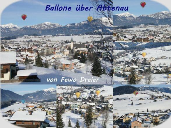 Ballone über Abtenau-Ausblick vom Haus Dreier
