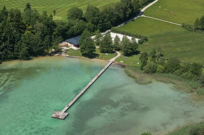 der Badestrand aus der Luft