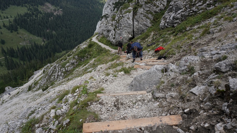 Sanierungsarbeiten am Weg durch die Reindlerscharte